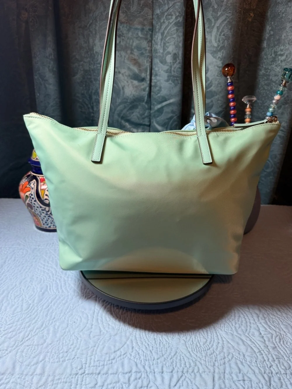 kate spade Mint Green Tote with Accent Scarf 11 x 10 - Picture 4 of 12